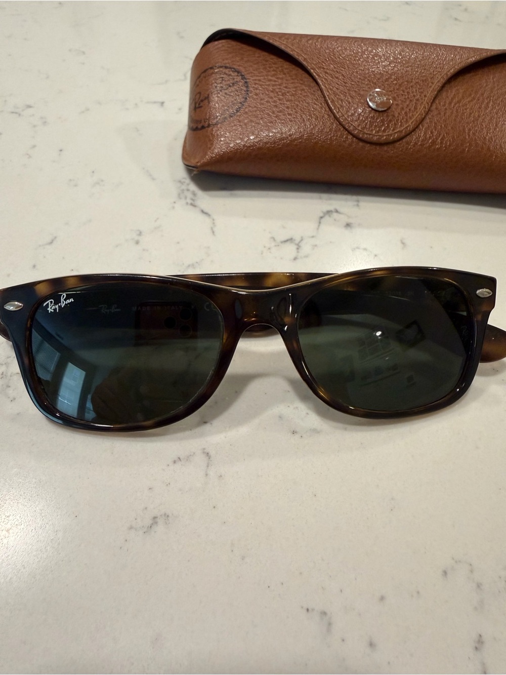 Ray-Ban Tortoise Frame Green Lens Sunglasses